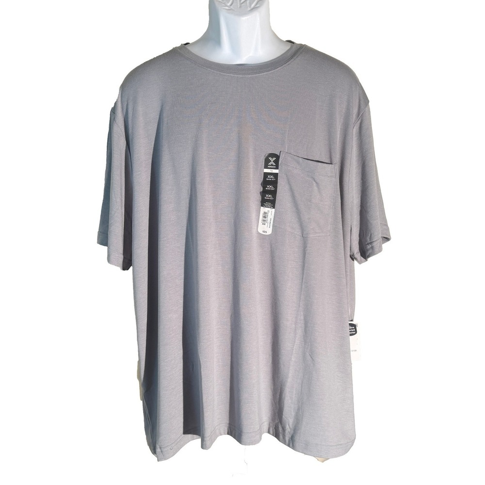 XERSION Men's Short Sleeve Crew Neck Polyester Gray 2XL NWT